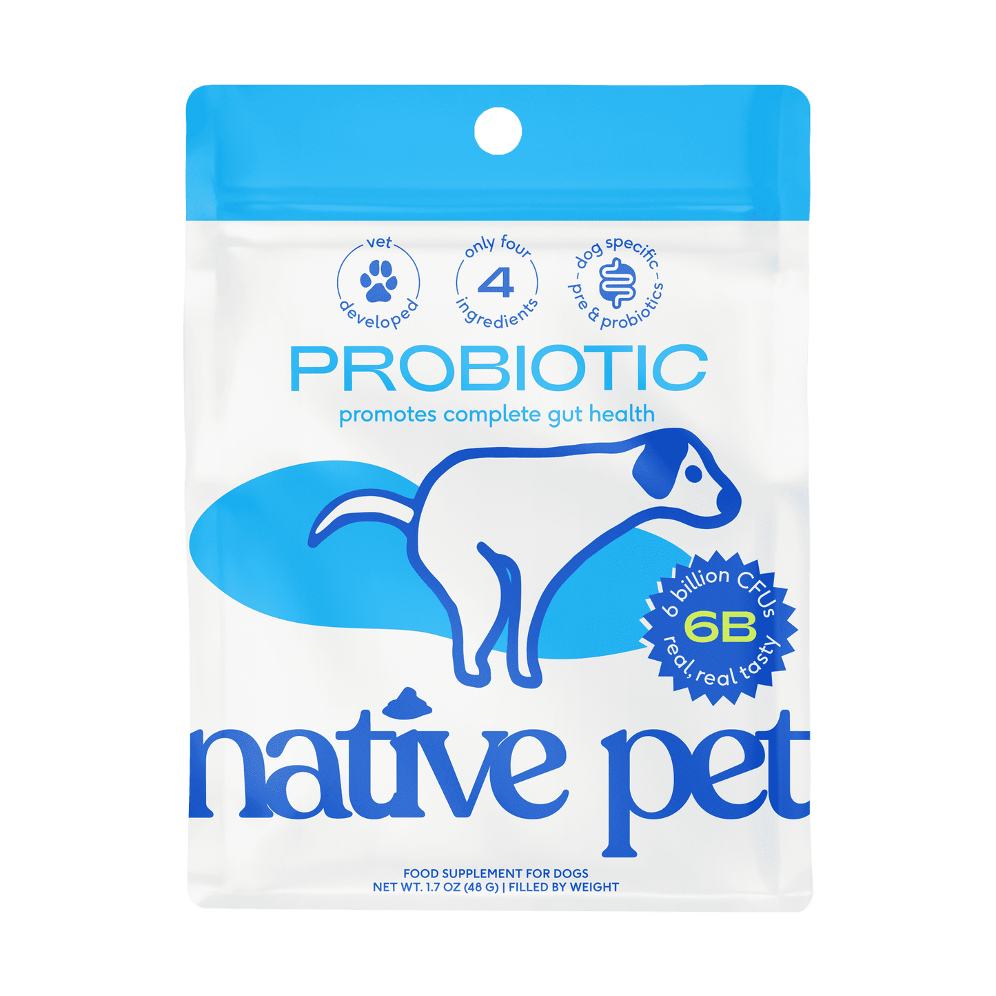 Native Pet Probiotic for Dogs, Gut Health + Prebiotic Fiber & Bone Bro