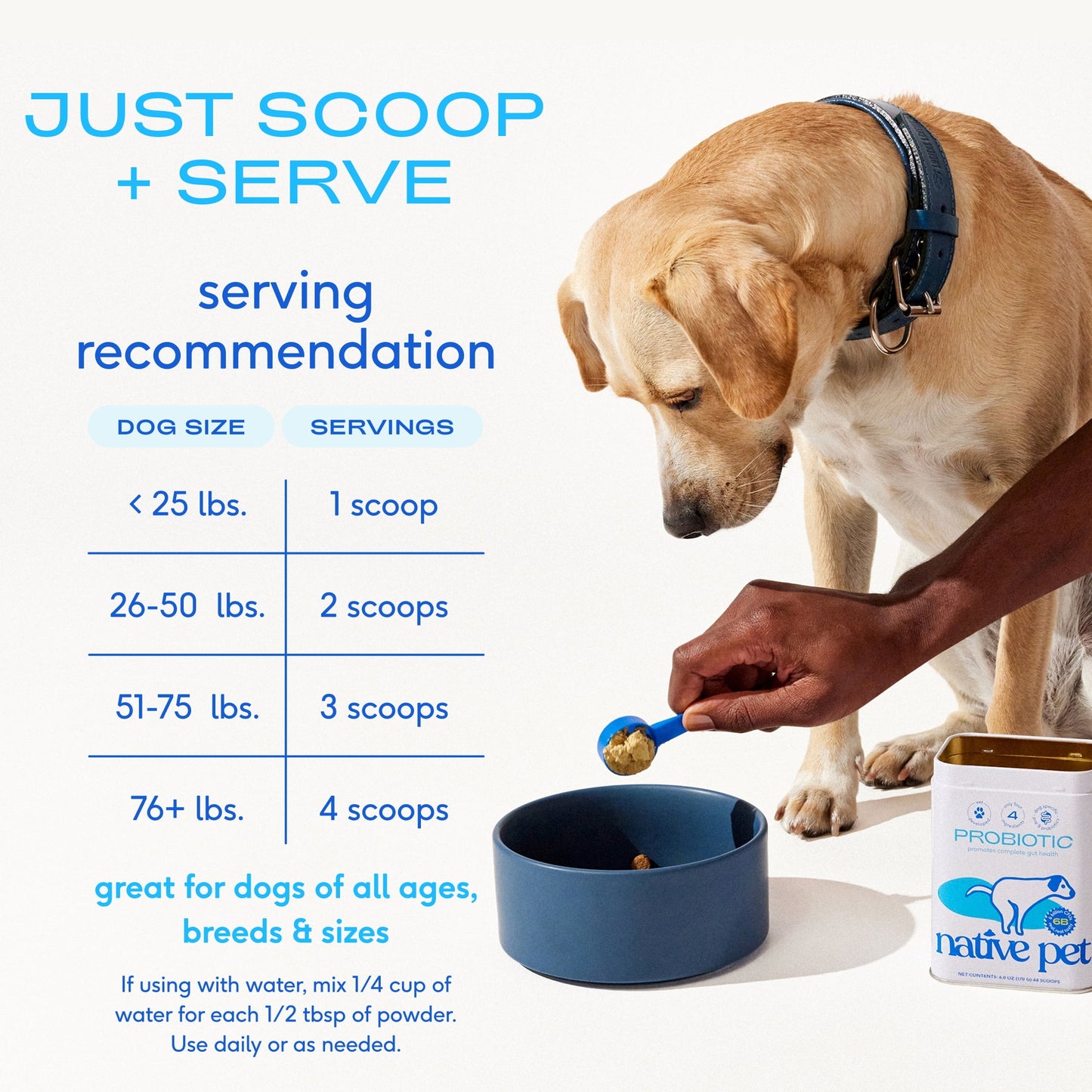 Native Pet Probiotic for Dogs, Gut Health + Prebiotic Fiber & Bone Bro