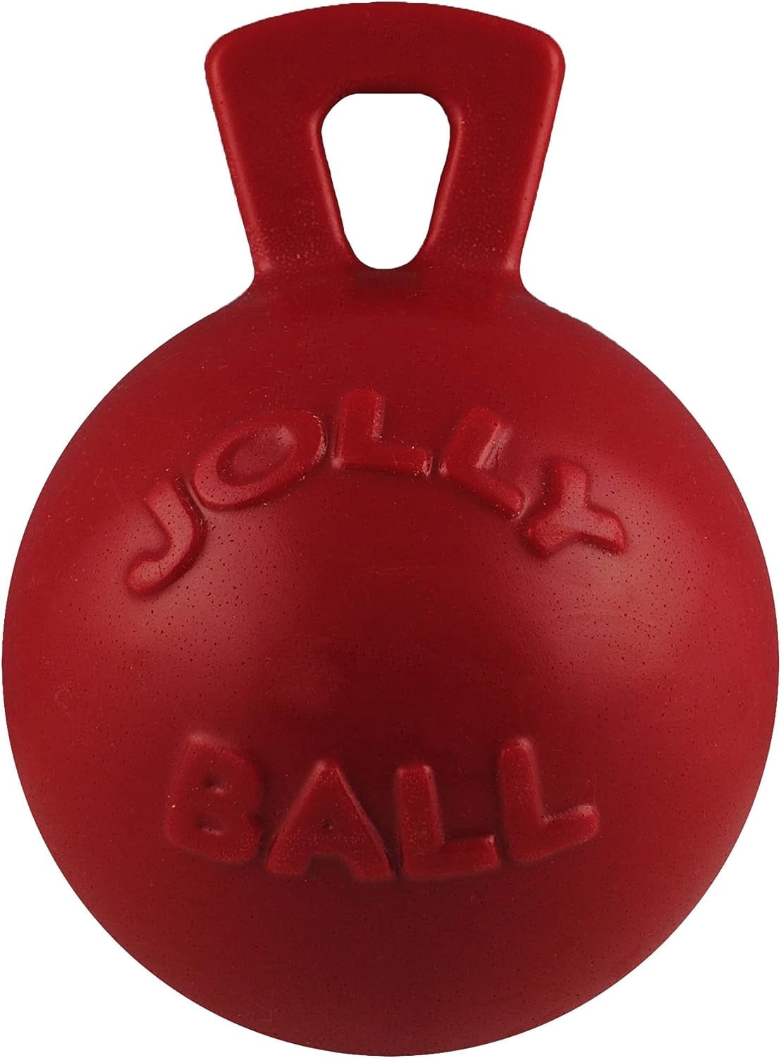 Jolly Pet Mini Tug n Toss Interactive Ball Dog Toy, 4", Red