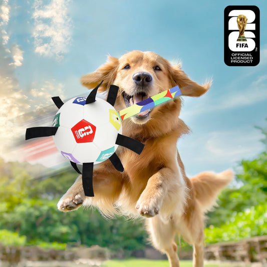 FIFA World Cup 2026 Pet Powergrip Soccer Ball Toy with Tethers for Dog