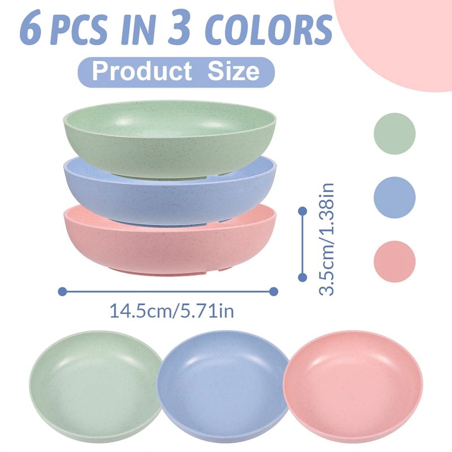 6 Pcs Whisker Friendly Fatigue Cat Bowl, 5.5 Inch Shallow Cat Food Dis