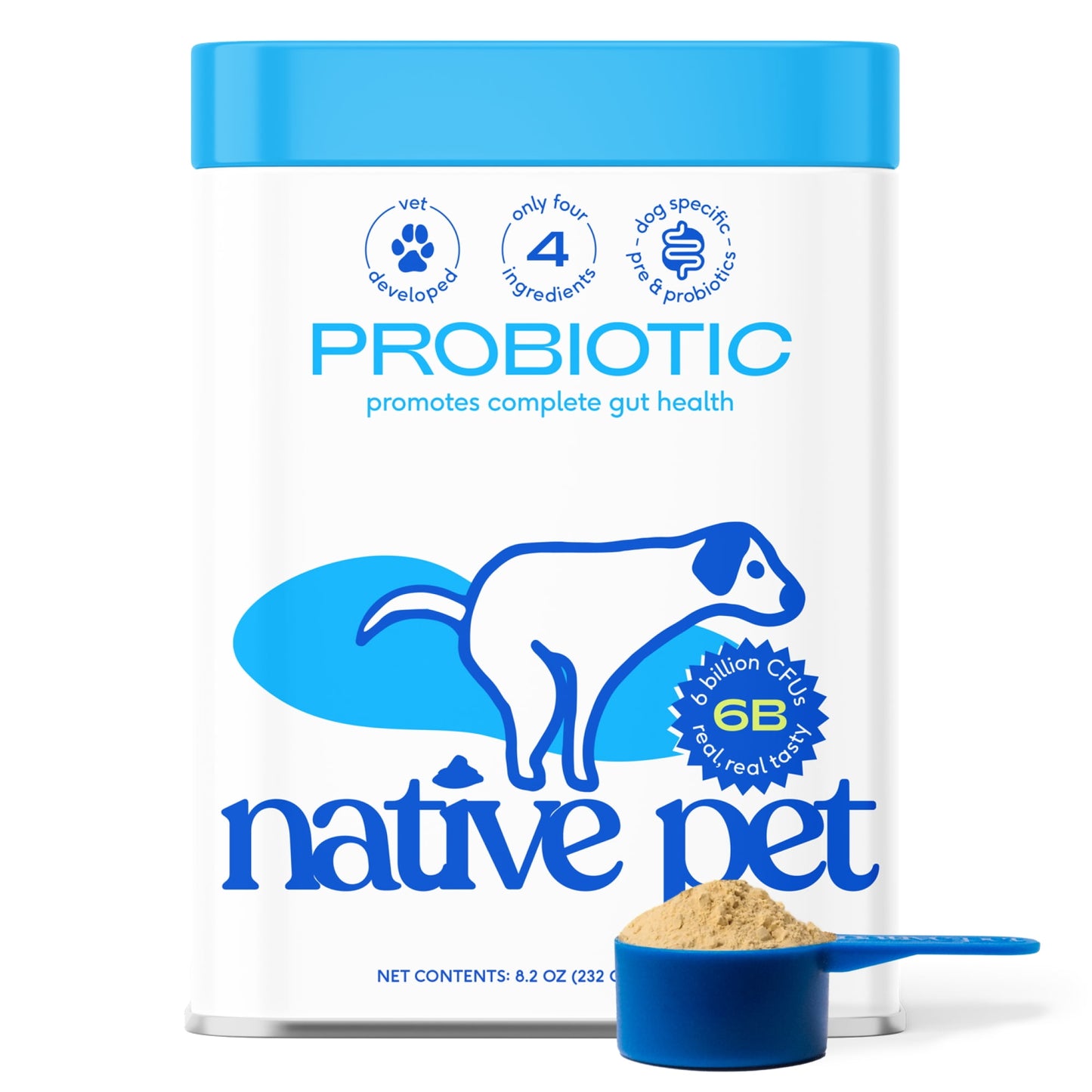 Native Pet Probiotic for Dogs, Gut Health + Prebiotic Fiber & Bone Bro