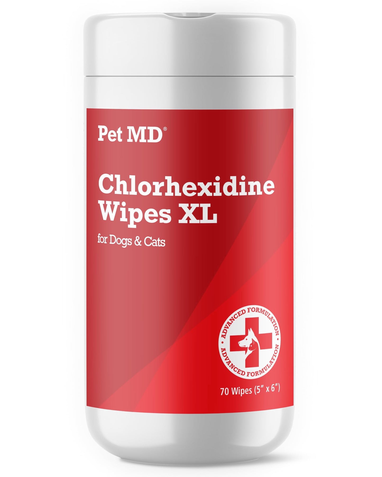 Pet MD Chlorhexidine Wipes XL with Aloe for Dogs and Cats - Medicated