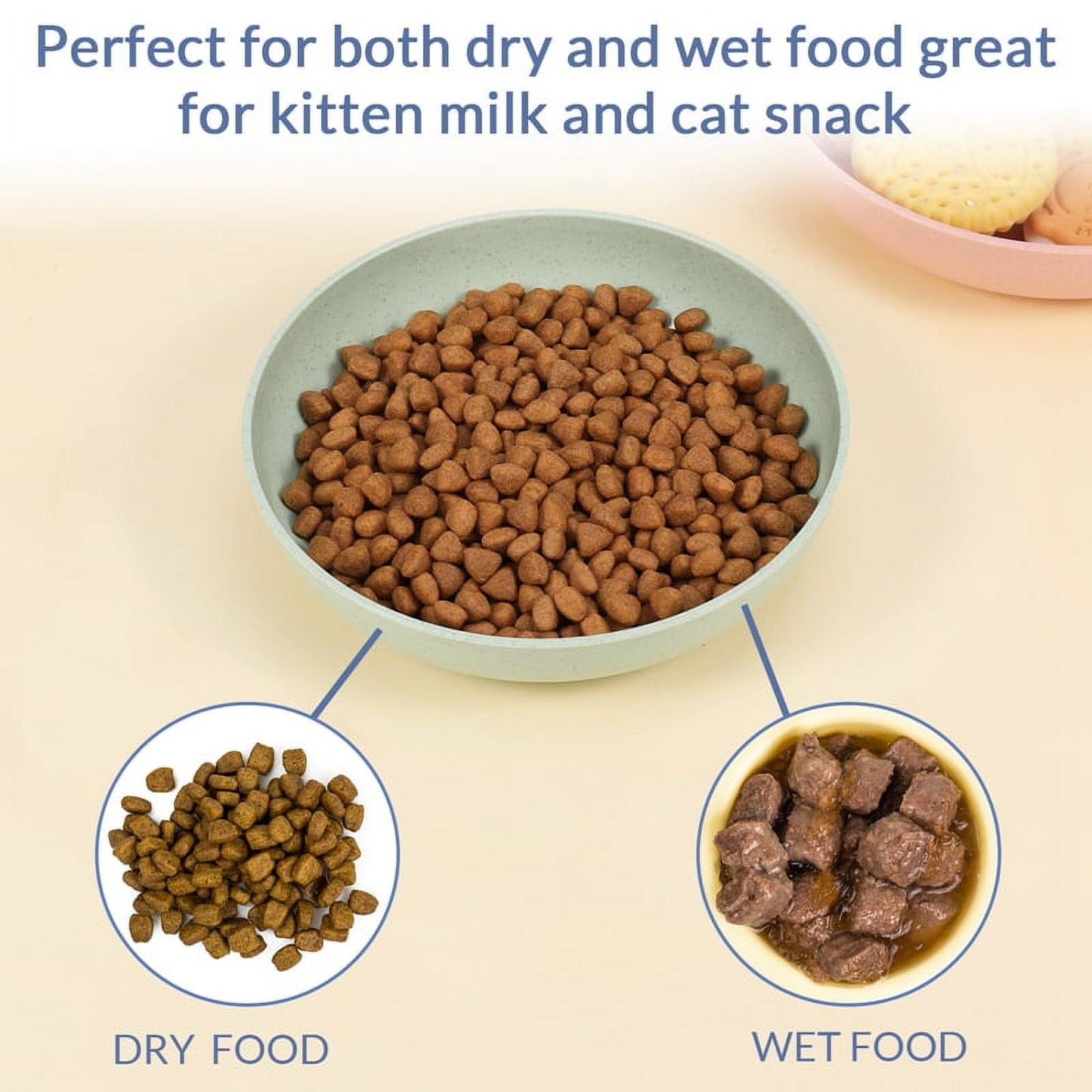 6 Pcs Whisker Friendly Fatigue Cat Bowl, 5.5 Inch Shallow Cat Food Dis