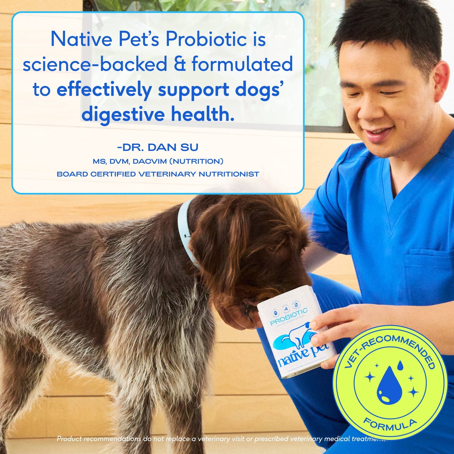 Native Pet Probiotic for Dogs, Gut Health + Prebiotic Fiber & Bone Bro