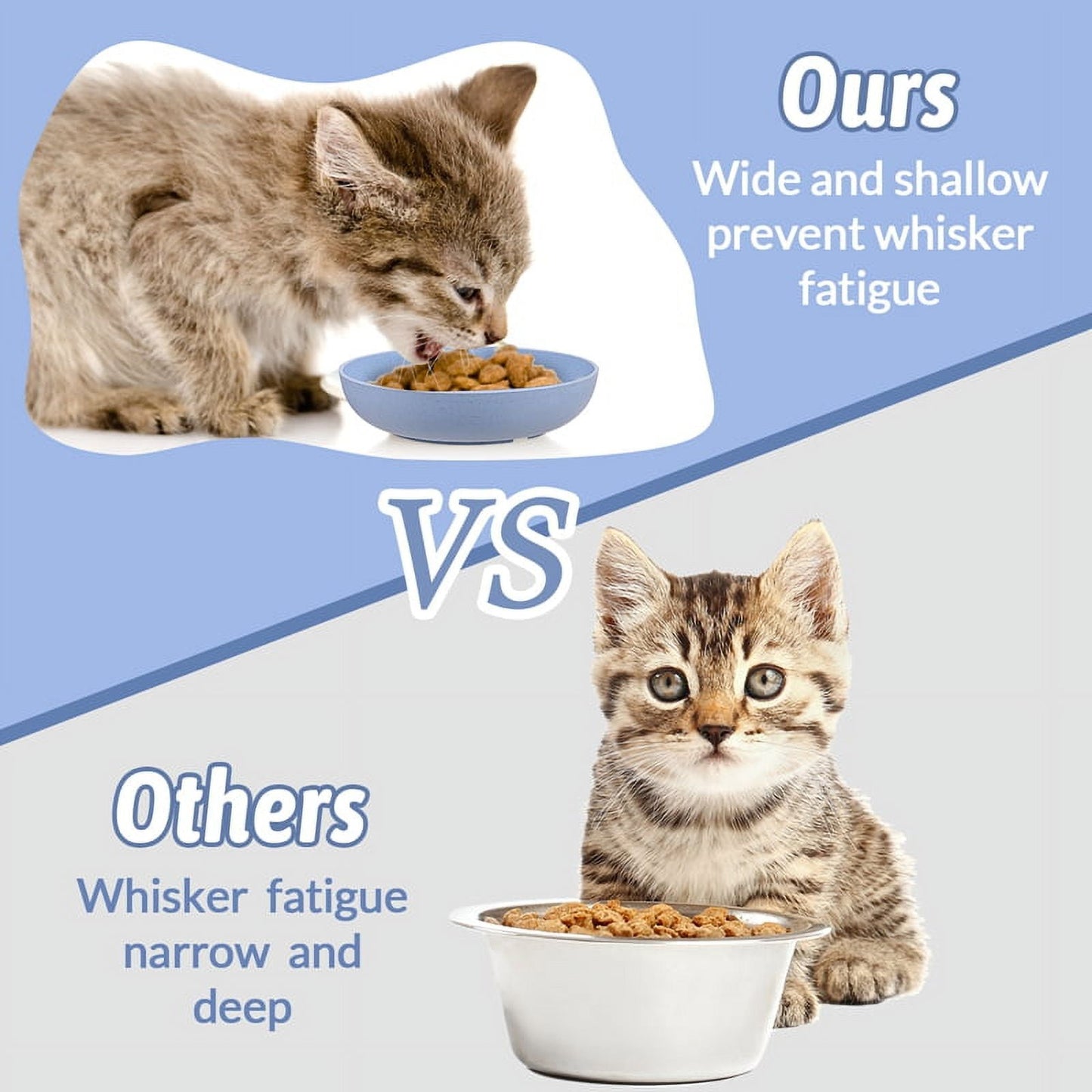 6 Pcs Whisker Friendly Fatigue Cat Bowl, 5.5 Inch Shallow Cat Food Dis
